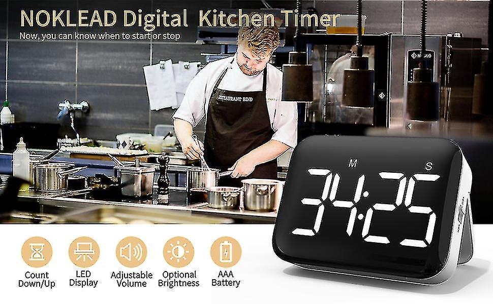 Digital Kitchen Cooking Timer Magnetic Countdown Count Up Timer With Large Led Display Loud Volume A