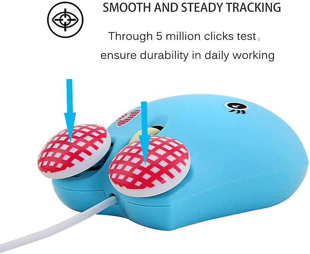 Super Cute Elephant Shape Wired Mouse Cartoon Mini Mouse Novelty Portable Computer Mouse Unique Small Desktop Mouse Laptop Pc Mouse For Kids (light Bl