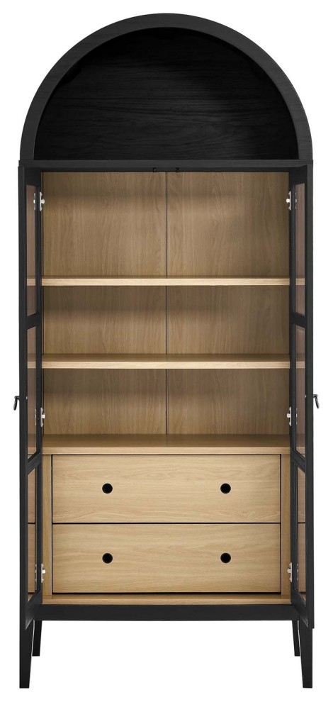 Nolan Tall Storage Display Cabinet   Black Oak   Modern   Accent Chests And Cabinets   by First of a Kind USA Inc  Houzz