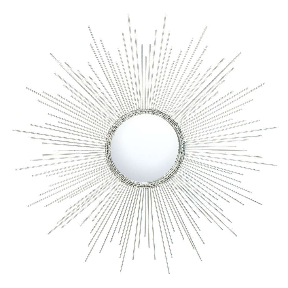 SAFAVIEH Emme 30 inch Silver Sunburst Round Silver Mirror   30\