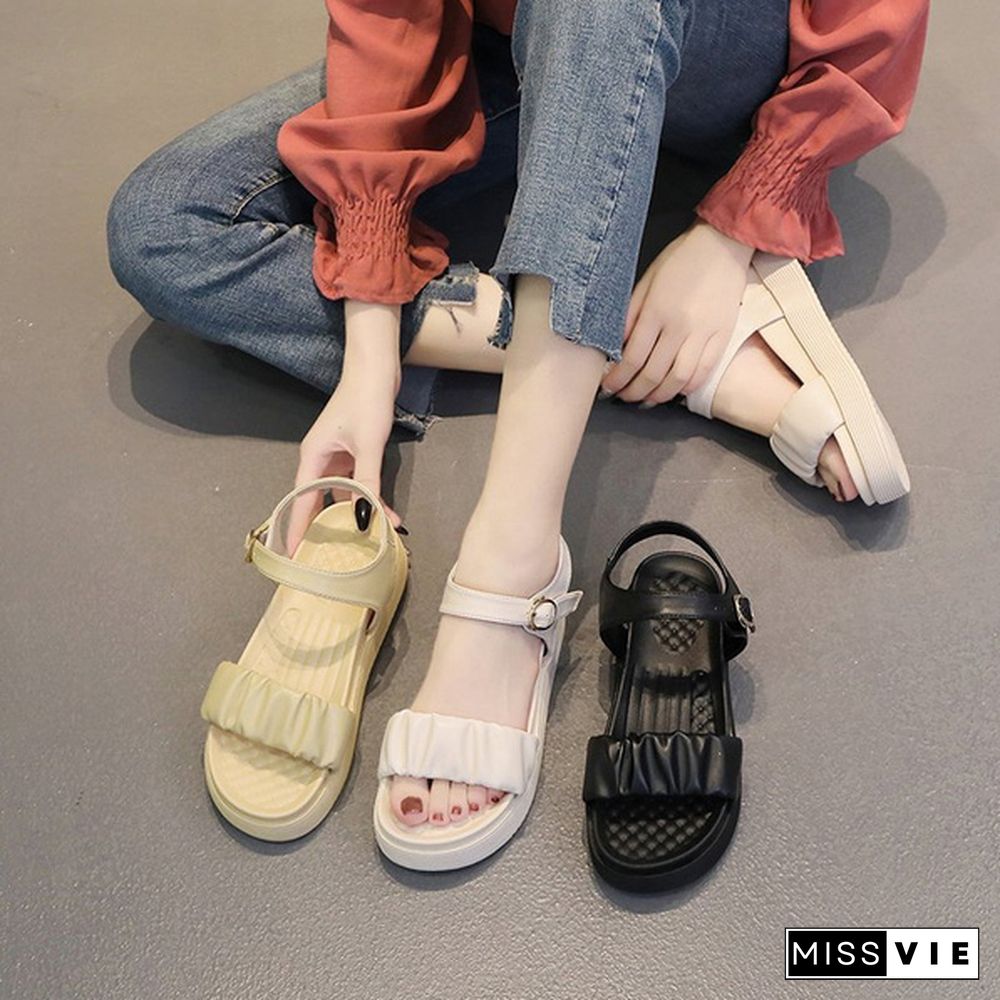 Women Sandals Summer Casual Platform Shoes Fashion Open Toe Ankle Buckle Strap Sandals Beach Sport Sandalia