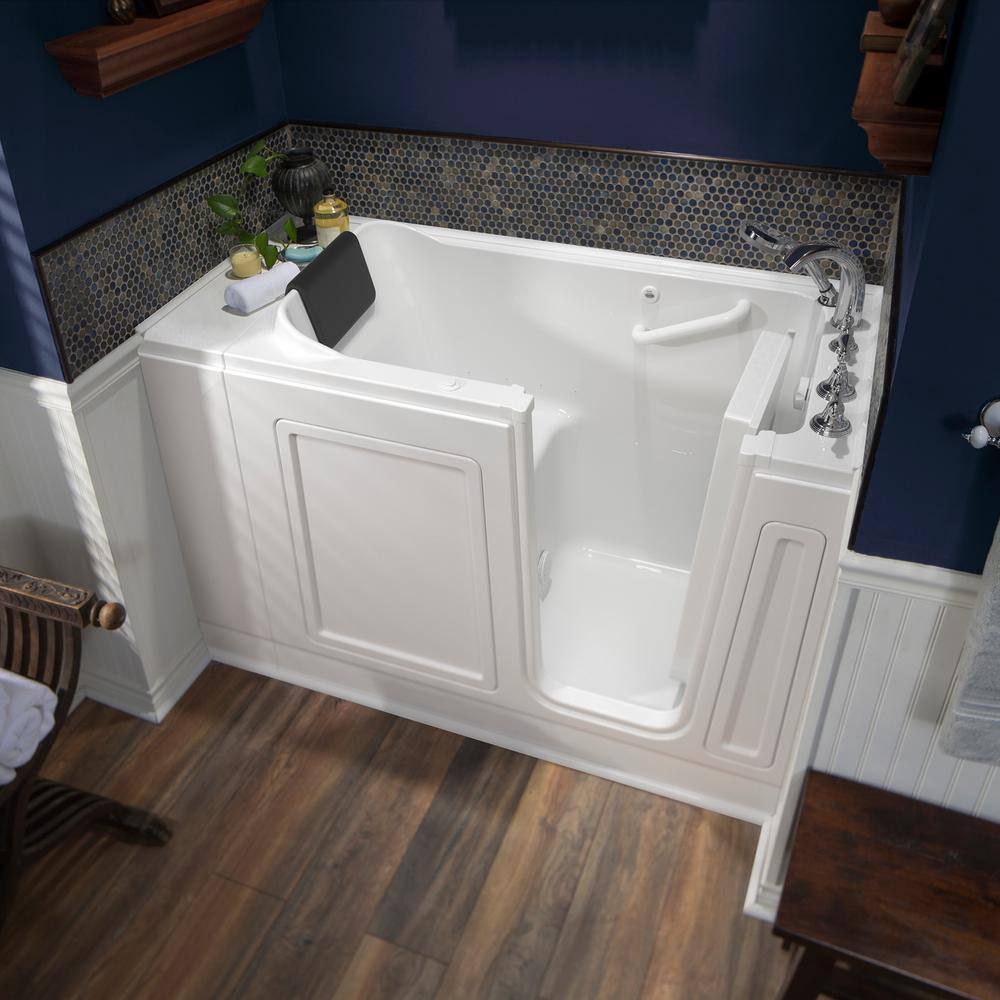 American Standard Acrylic Luxury 48 in. Right Hand Walk-In Air Bathtub in White 2848.119.ARW