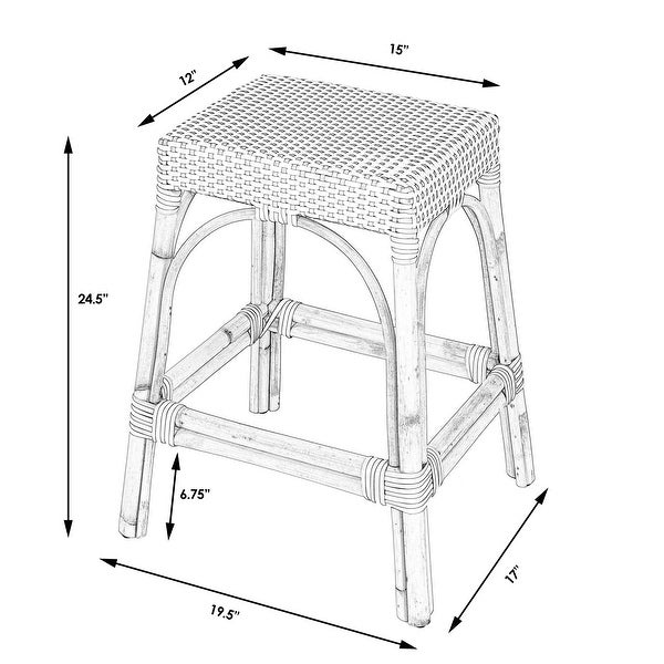 Offex Robias Transitional Twilight Blue Finish Backless Counter Stool - 17