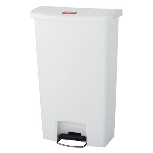 Rubbermaid Slim Jim 68L/18G Step Waste Bin， White