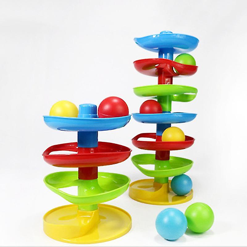 1 Set Of Funny Rolling Ball Drop Toys Sliding Ball Tower Go Ramp Toys Early Educational Toys For Kids Toddlers (4 Layers)