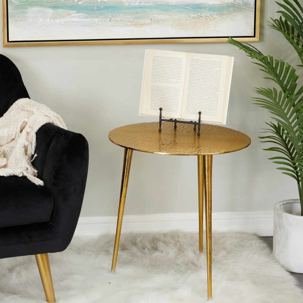 Contemporary Gold Aluminum Accent Table 563100   Midcentury   Side Tables And End Tables   by Brimfield  ampMay  Houzz