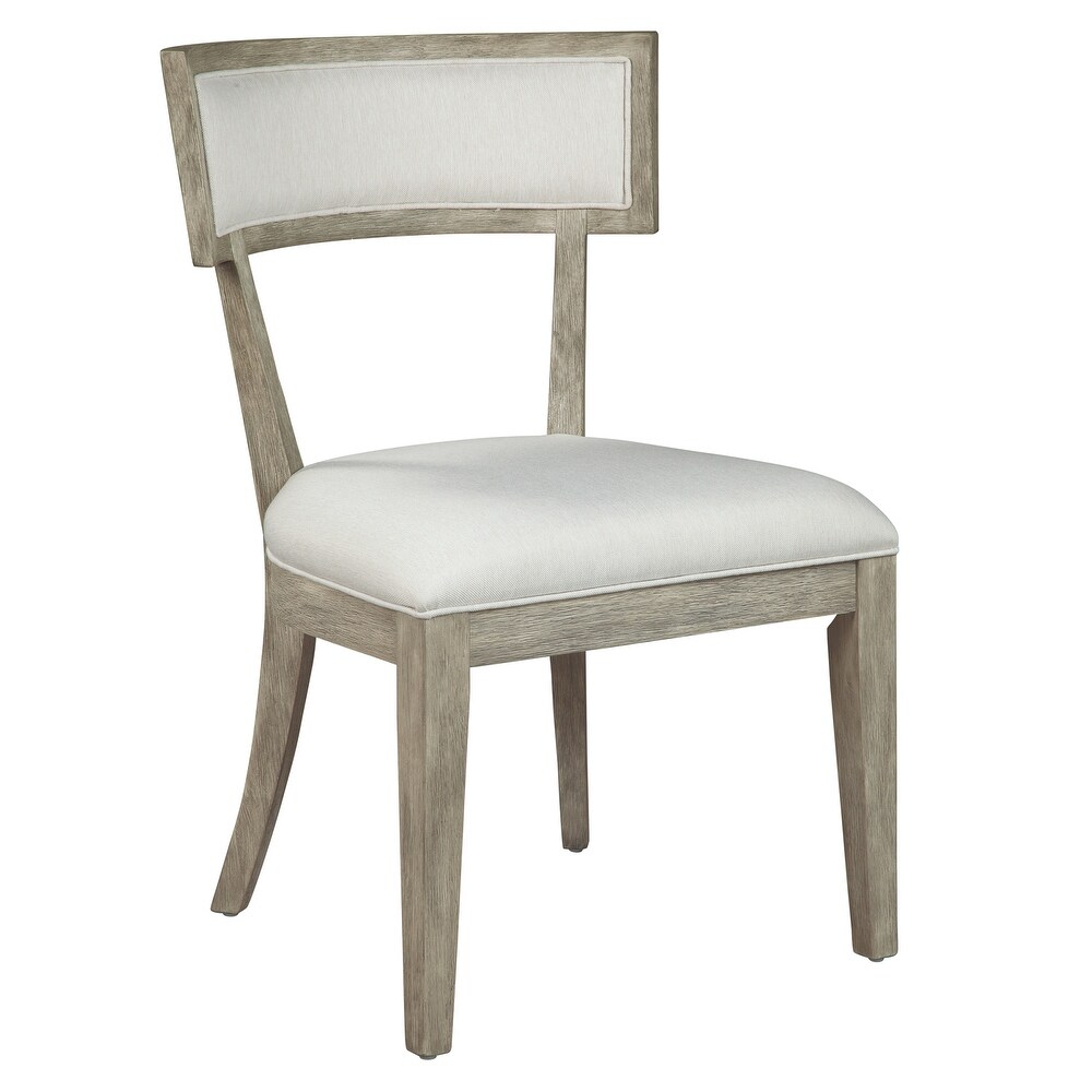 Solid Wood with Grey Linen Upholsty Dining Side Chair