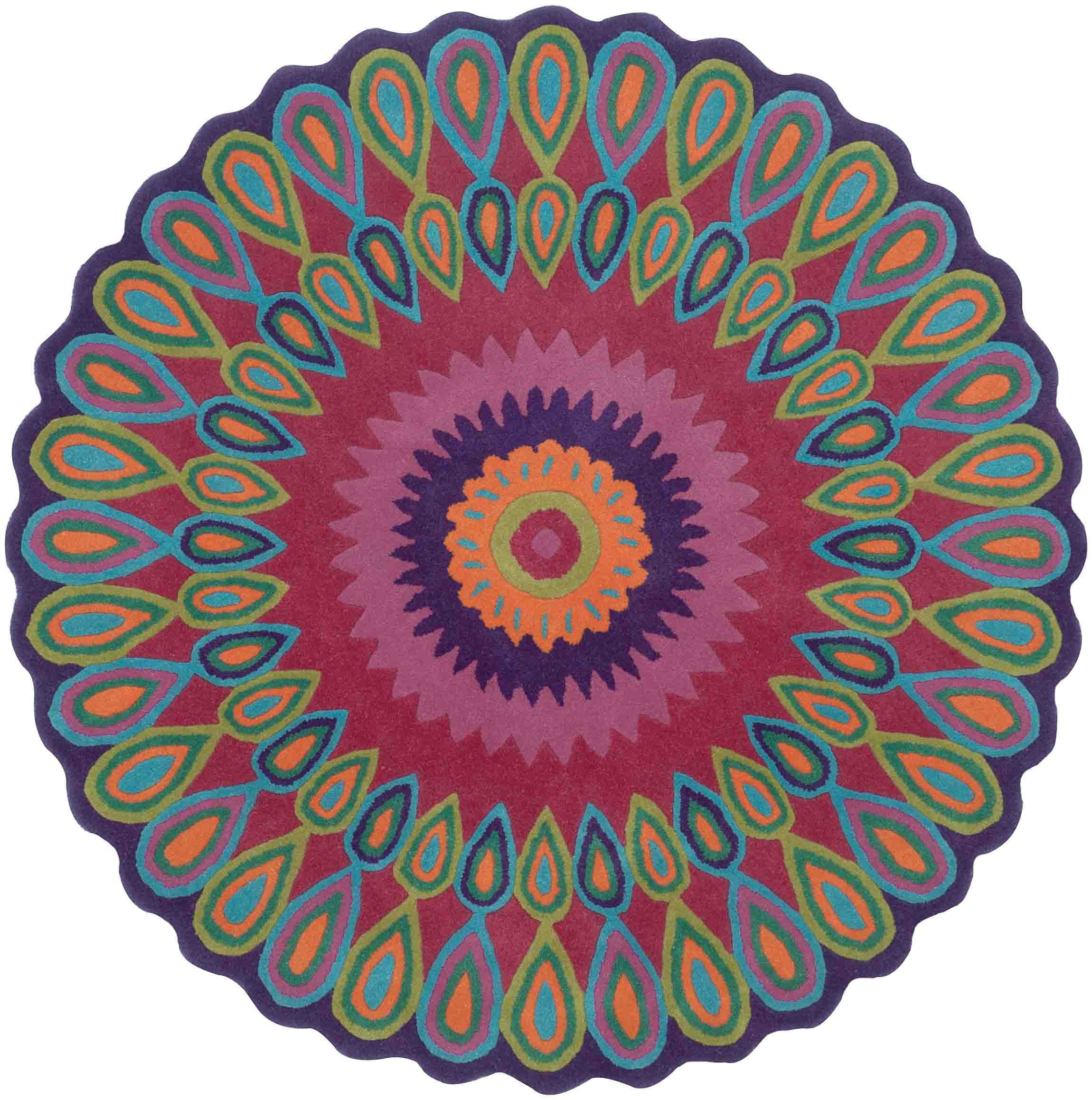 Lr Home Vibrance Multi Round Indoor Area Rug(79 x 79)