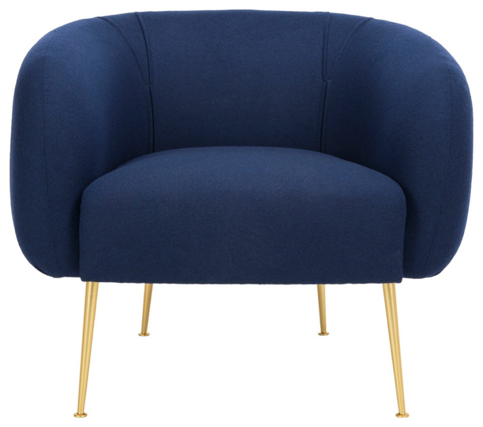 Natal Wool Blend Accent Chair Navy   Midcentury   Armchairs And Accent Chairs   by V.S.D Furniture  Houzz