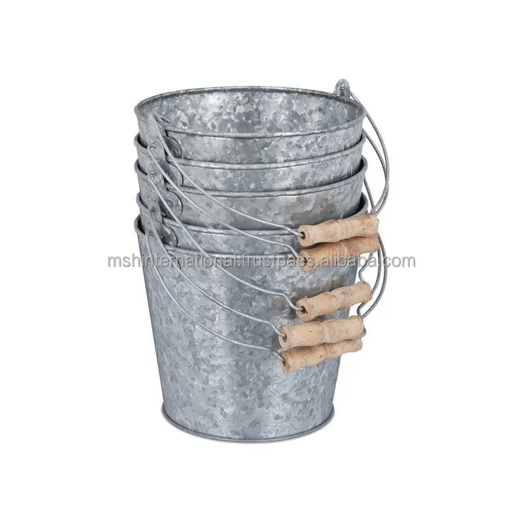 Leasylife flower tub Best Selling Metal Garden Planters Flower Pots for Decor Rustic Flower Bucket