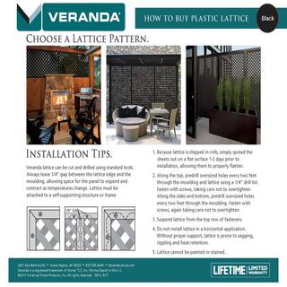 Veranda 4 ft. x 8 ft. Black Garden Vinyl Lattice 189723