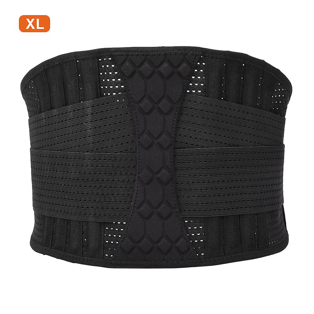 Breathable Nylon Lumbar Lower Back Waist Protection Belt Brace For Sports Pain Reliefxl Black