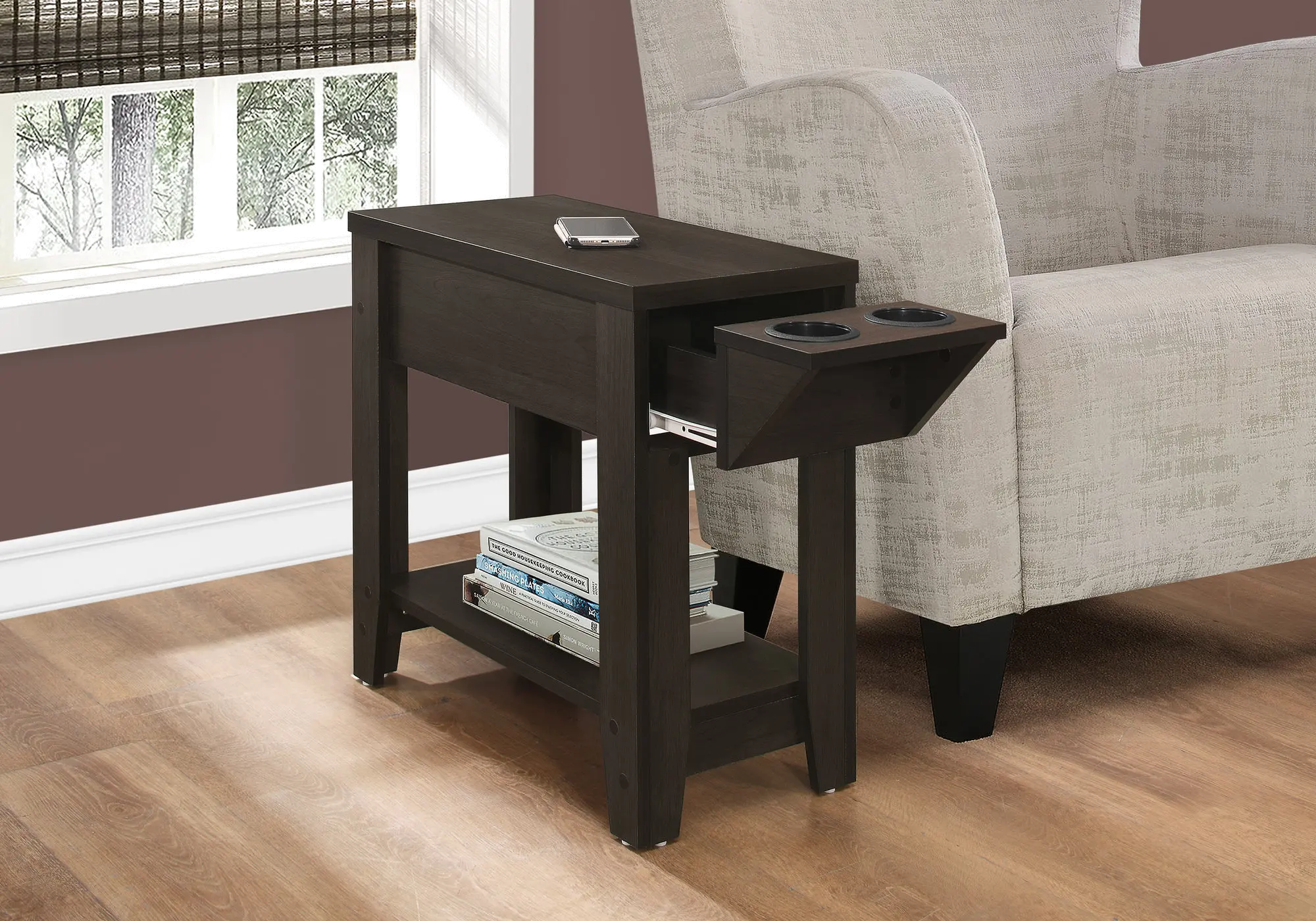 Cappuccino Brown Accent Side Table