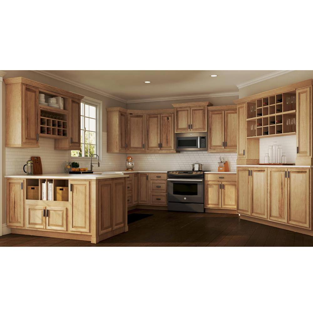 Hampton Bay Hampton 14.5 in. W x 14.5 in. H Cabinet Door Sample in Natural Hickory HBKSMPLDR-NHK