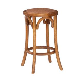 Linon Home Decor Bradford 24 in. Brown Walnut Backless Counter Stool THD01921