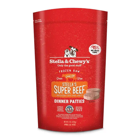 Stella and Chewy Raw Frozen Stella Super Beef Dinner Patties For Dog;