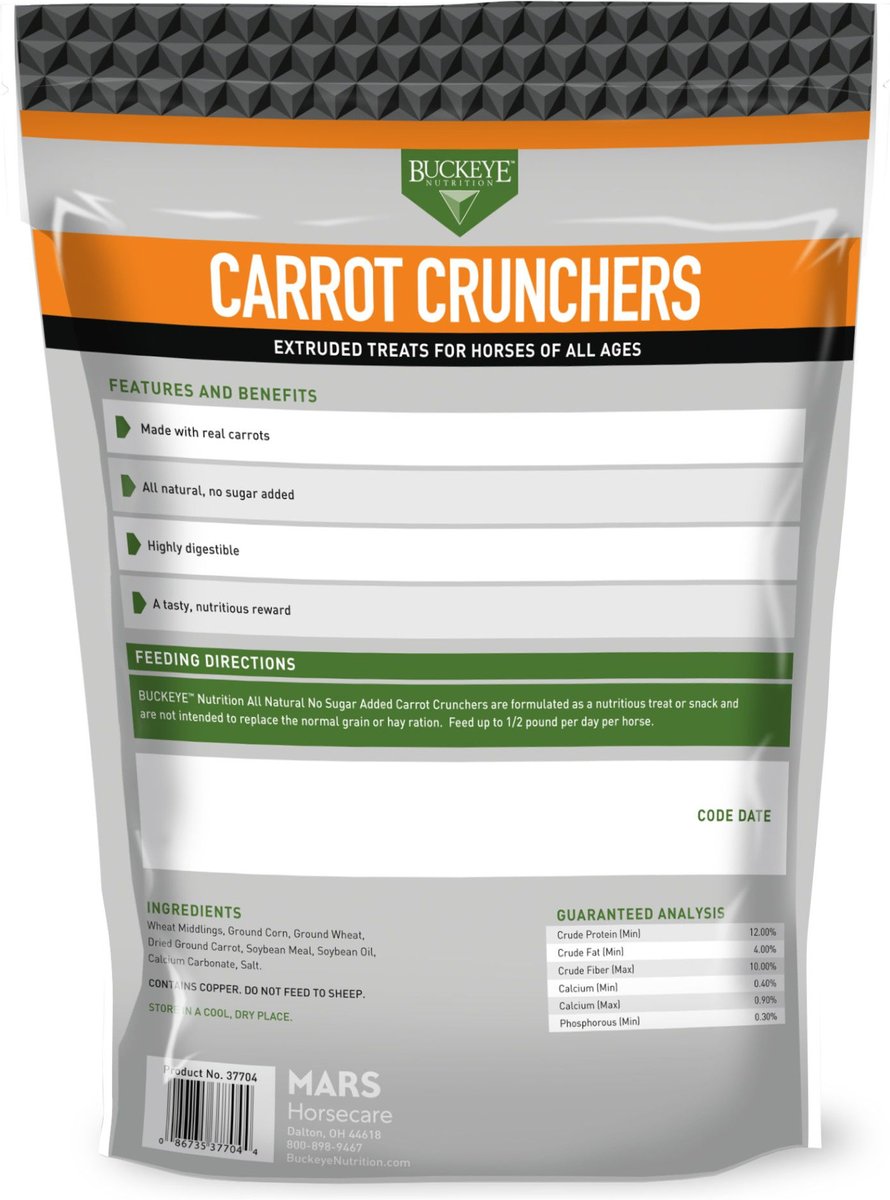 Buckeye Nutrition All-Natural Carrot Horse Treats