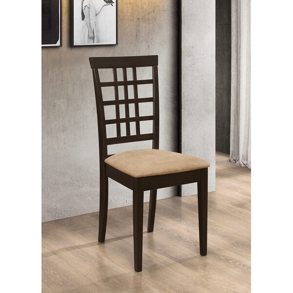 Austin Beige and Cappuccino Padded Seat Dining Chairs (Set of 8)