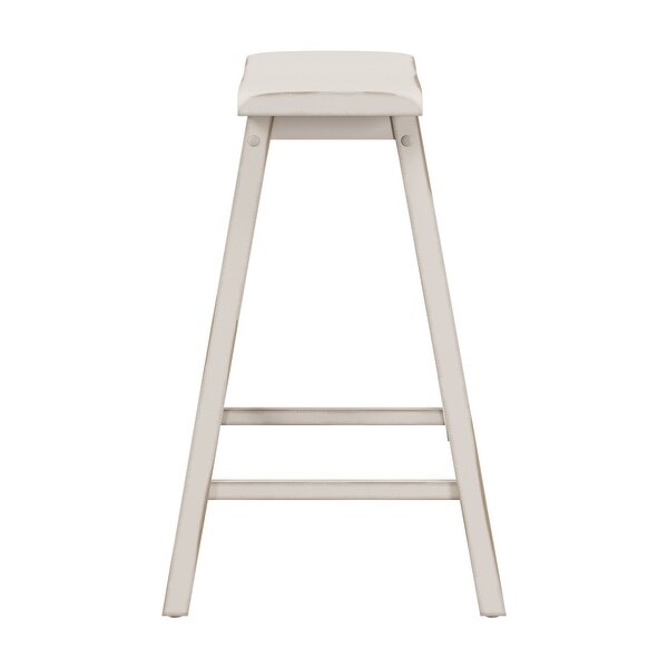 Moreno Wood Backless Counter Height Stool， Distressed Gray