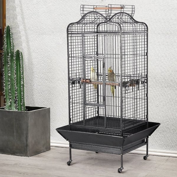 Yaheetech Open Playtop Bird Cage Cage， Hammered Black