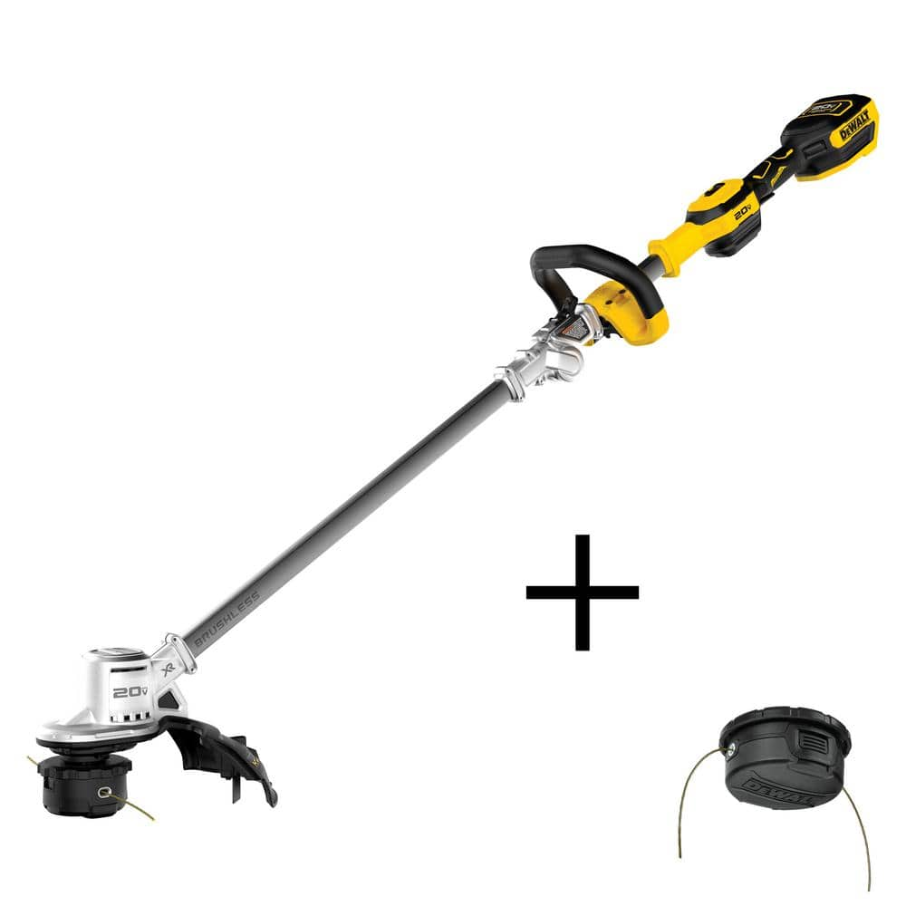 DEWALT 20V MAX Brushless Cordless Battery Powered String Trimmer with Quickload Dual Line Trimmer Head DCST922BWSTH999