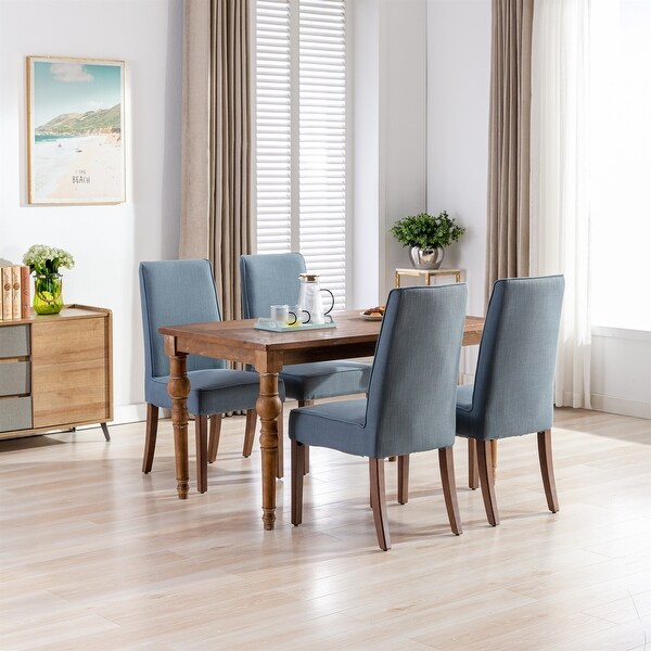 2 PCS Dining Chair Upholstered Chair with Solid Wood Legs for Dining