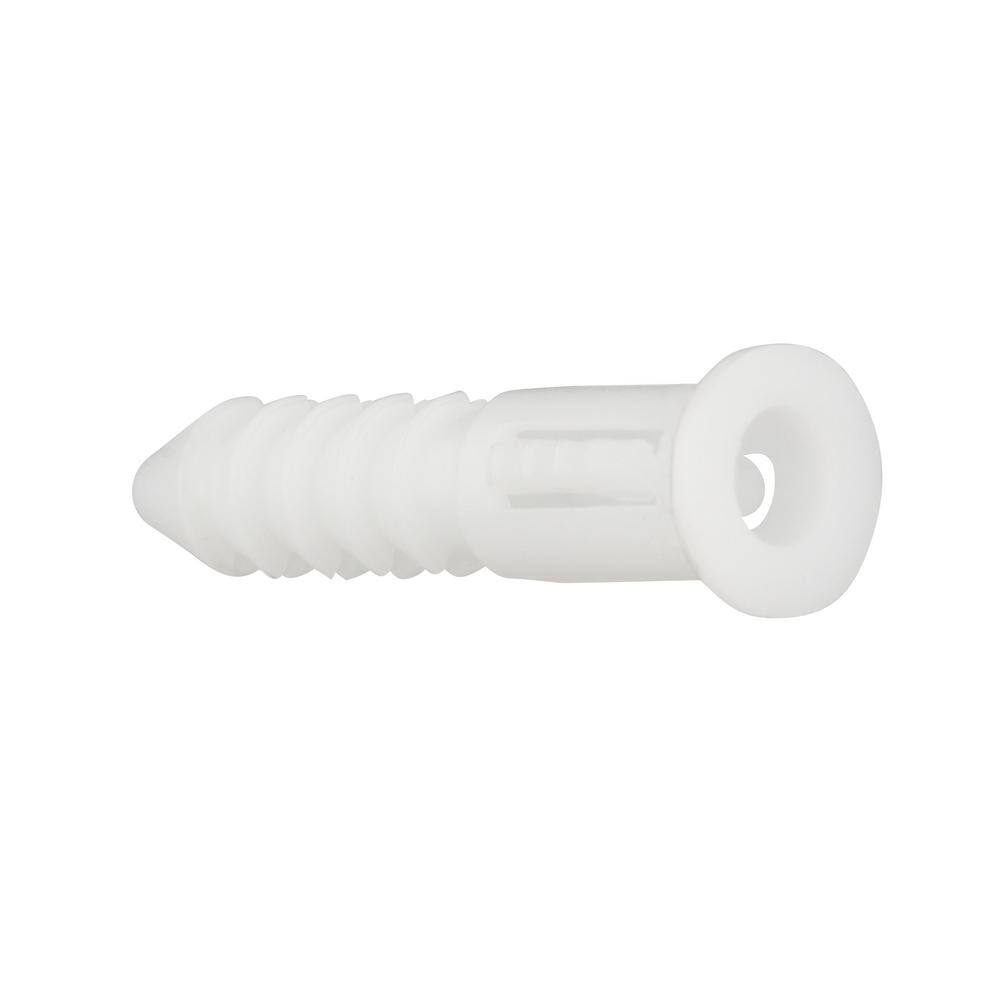 Everbilt #8-10 x 1 in. White Ribbed Plastic Anchor (100-Piece) 803842