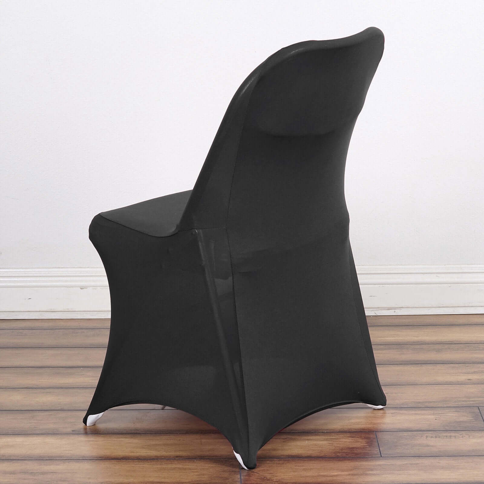 Black Spandex Stretch Fitted Folding Slip On Chair Cover 160 GSM