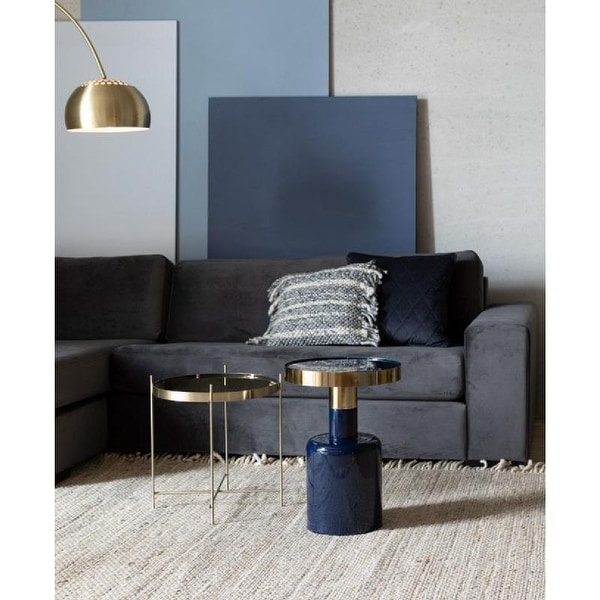 Zuiver Glam Blue Enamel Sculptural Side Table