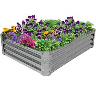 Sunnydaze Decor 48 in. Rectangle Raised Galvanized Steel Garden Bed RCM-LG481