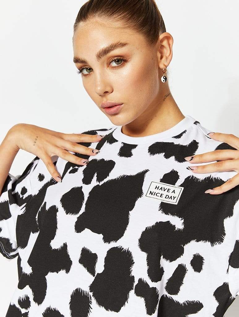 Have A Nice Day Cow Oversized T-Shirt