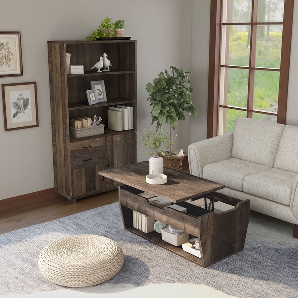 Furniture of America Dale Reclaimed Oak Finished Living Room Set