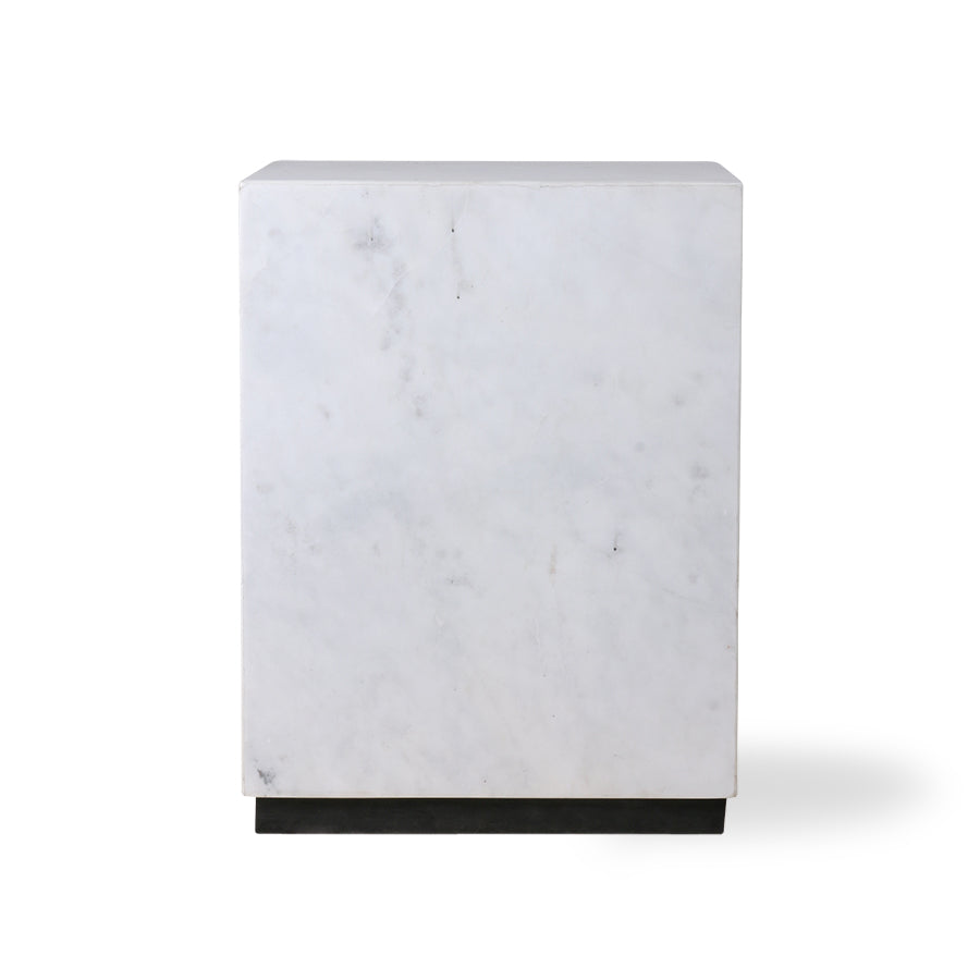 White marble block table - M