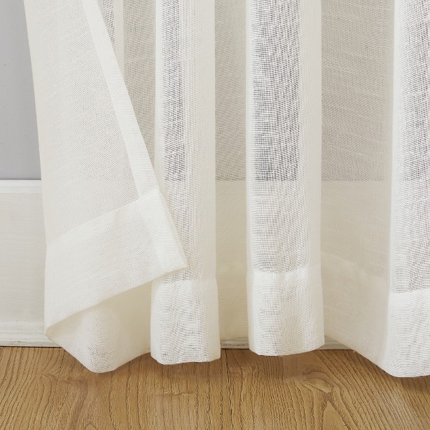 Slub Textured Sheer Linen Blend Grommet Top Curtain Archaeo