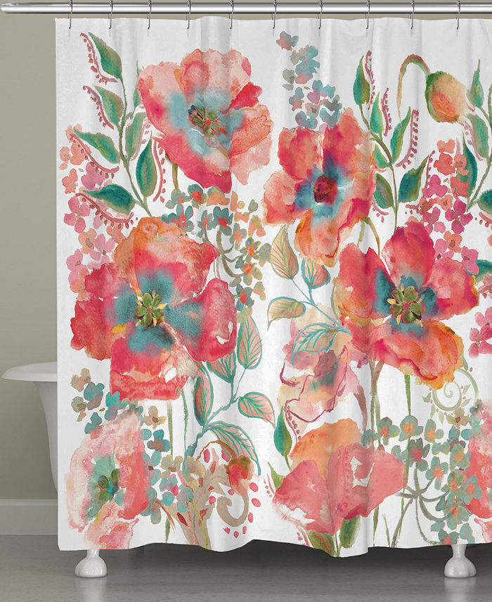 Laural Home Bohemian Popp Shower Curtain