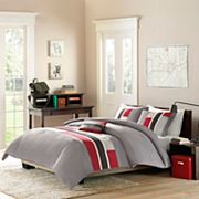 Mi Zone Circuit Block Striped Comforter Set with Throw Pillow