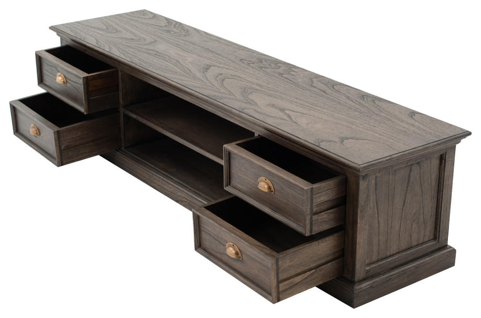 Halifax Mindi Large ETU with 4 drawers   Traditional   Entertainment Centers And Tv Stands   by Homesquare  Houzz