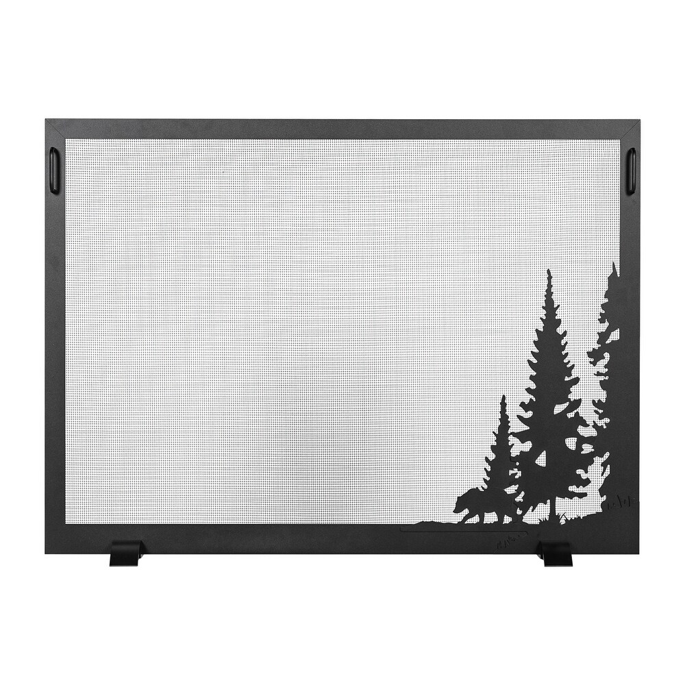 Design Specialties Northwoods Black Steel Fireplace Screen 43 X 32