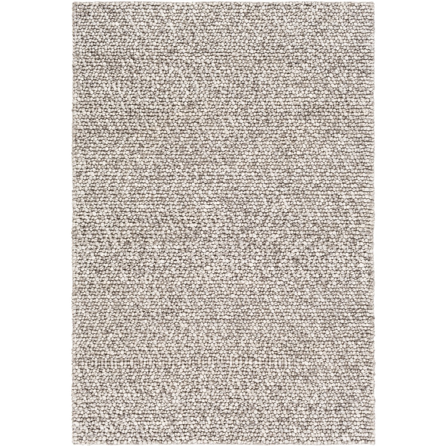 Como Hand Woven Rug in Medium Gray, Ivory