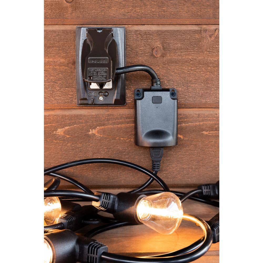 GE Enbrighten Z-Wave Plus Plug-In Outdoor Switch in Black 14298