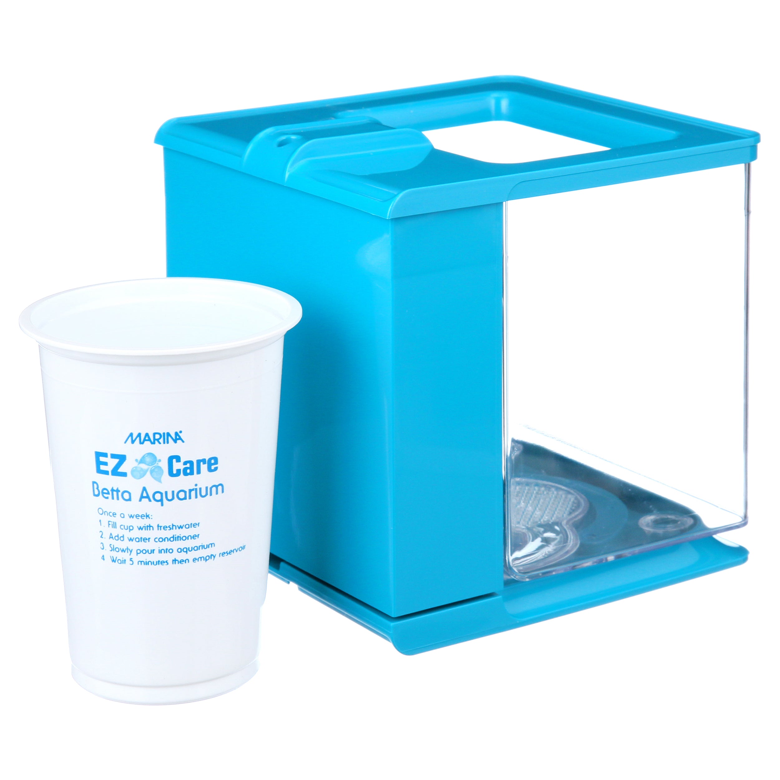 Marina Betta EZ Care 0.7-Gallon Aquarium Starter Kit， Blue