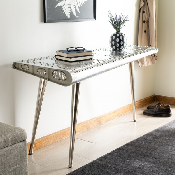 SAFAVIEH Aviator Silver Industrial Console Table - 55