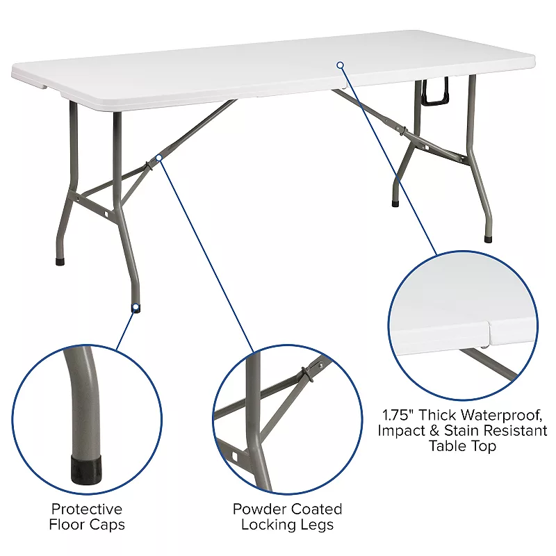 Flash Furniture Otis 10' x 10' Portable Pop-Up Canopy Tent with Folding Table and 4 Folding Chairs Set