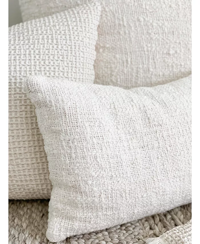 Anaya Home Cozy Cotton Ivory Boucle 14x20 Pillow Cover