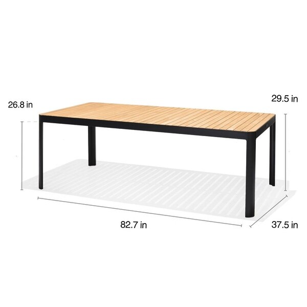 Amazonia Portalew FSC Teak and Aluminum Outdoor Patio Dining Table