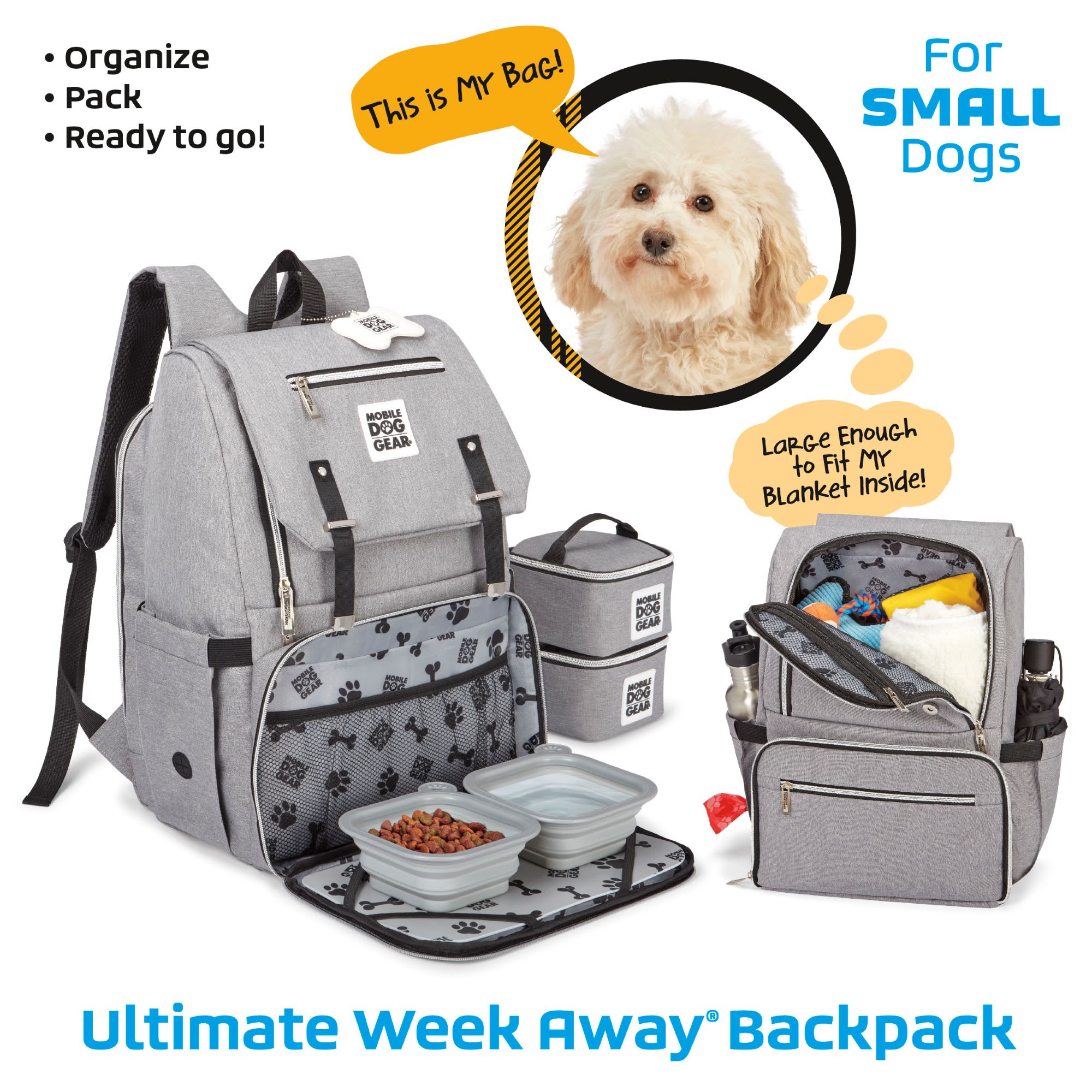 Mobile Dog Gear Gray Ultimate Week Away Backpack， 11