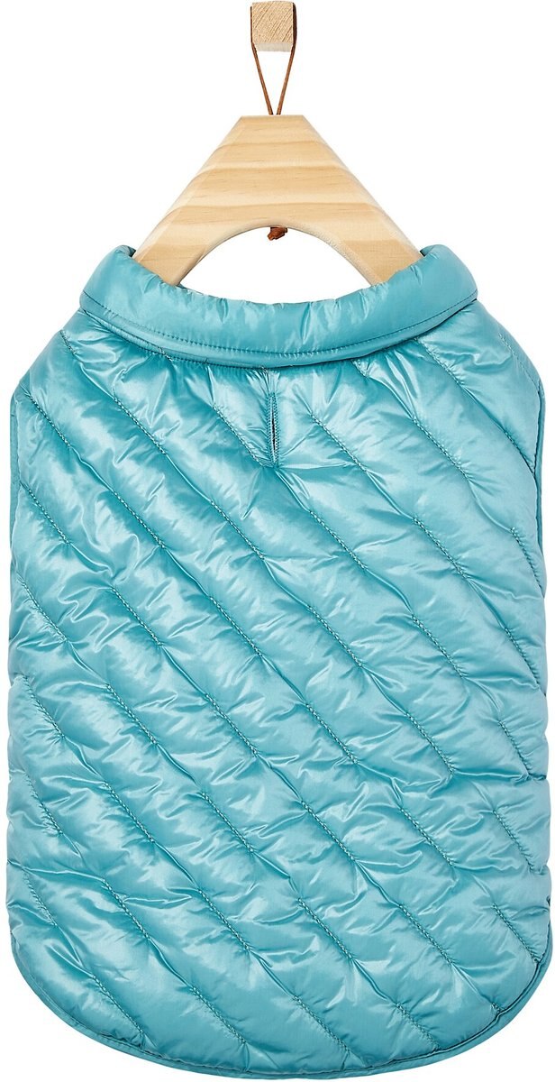 Frisco Lightweight Packable Insulated Dog and Cat Quilted Puffer Coat， Ocean Teal