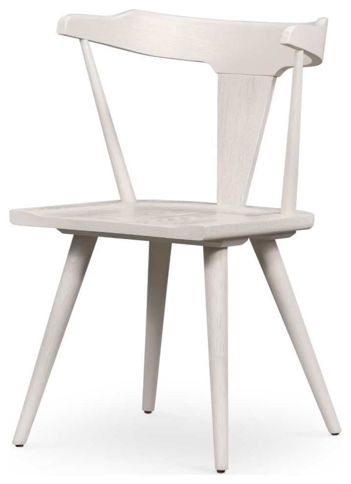 Ripley Off White Oak Windsor Dining Chair Set Of 2   Midcentury   Dining Chairs   by Zin Home  Houzz