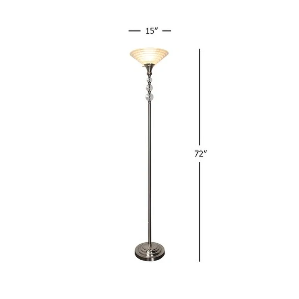 Alaris Orb Art Glass Polished Nickel Torchiere Floor Lamp - Polished Nickel