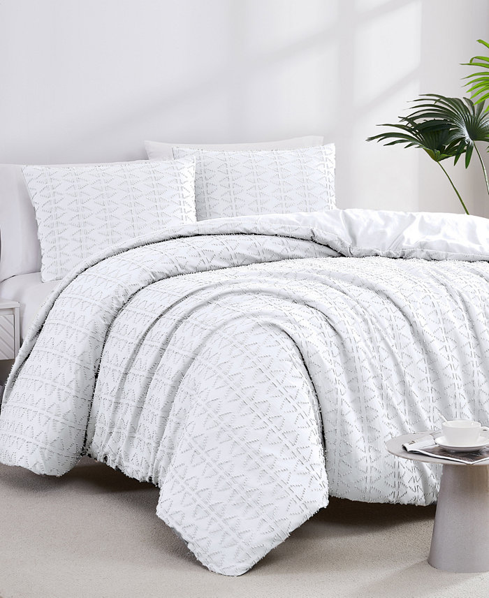 Southshore Fine Linens Dhara 3 Piece Textured Duvet Cover and Sham Set， King California King